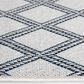 Central Oriental New Zealand Diamond 5"3" x 7" Ecru and Granite Area Rug, , large