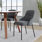 Lumisource York Side Chair with Dark Grey Upholstered in Black (Set of 2), , large