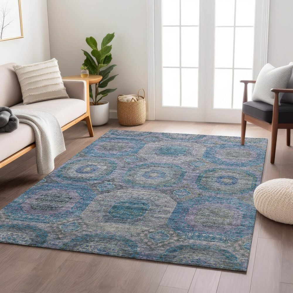 Dalyn Rug Company Karaj KJ6 3&#39; x 5&#39; Blue Indoor/Outdoor Area Rug, , large