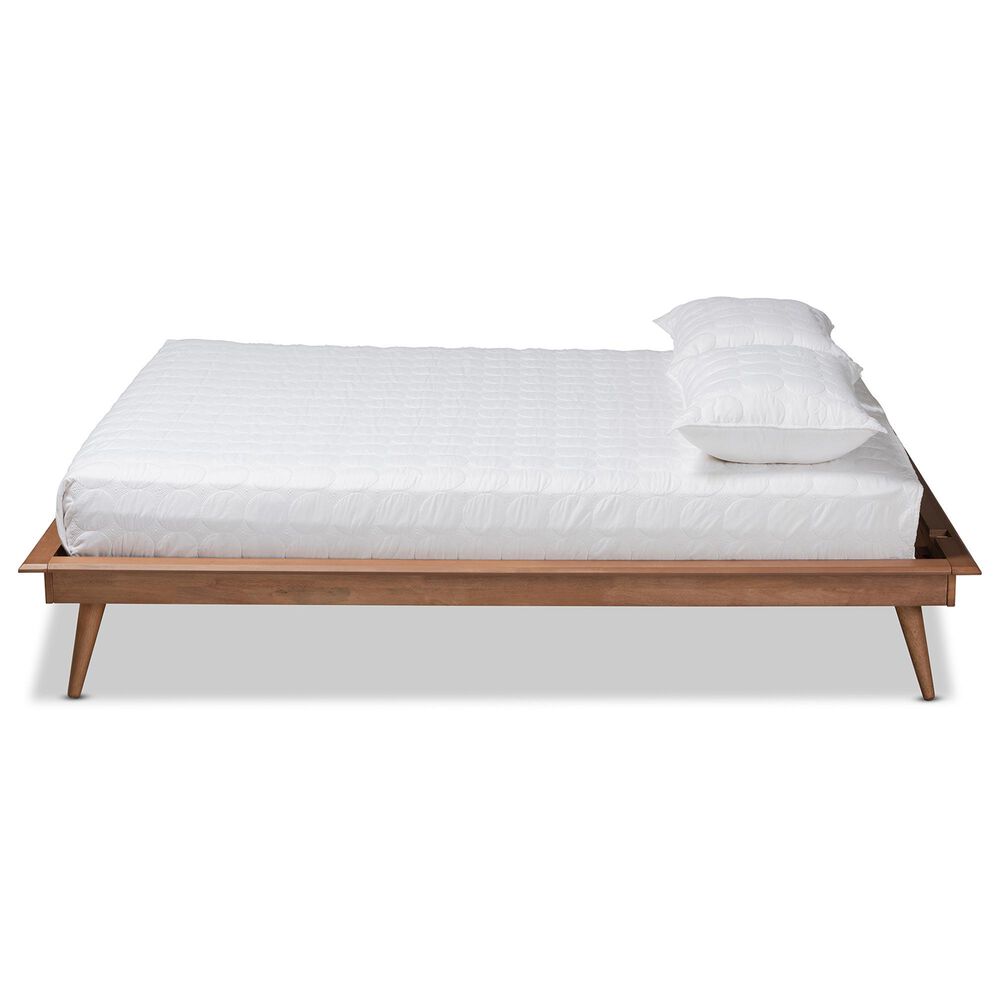 Baxton Studio Karine Full Platform Bed Frame in Walnut Brown, , large
