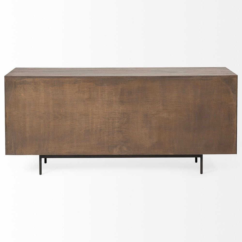 Mercana Grace 6-Drawer Sideboard in Medium Brown, Dark Brown and Matte Black, , large