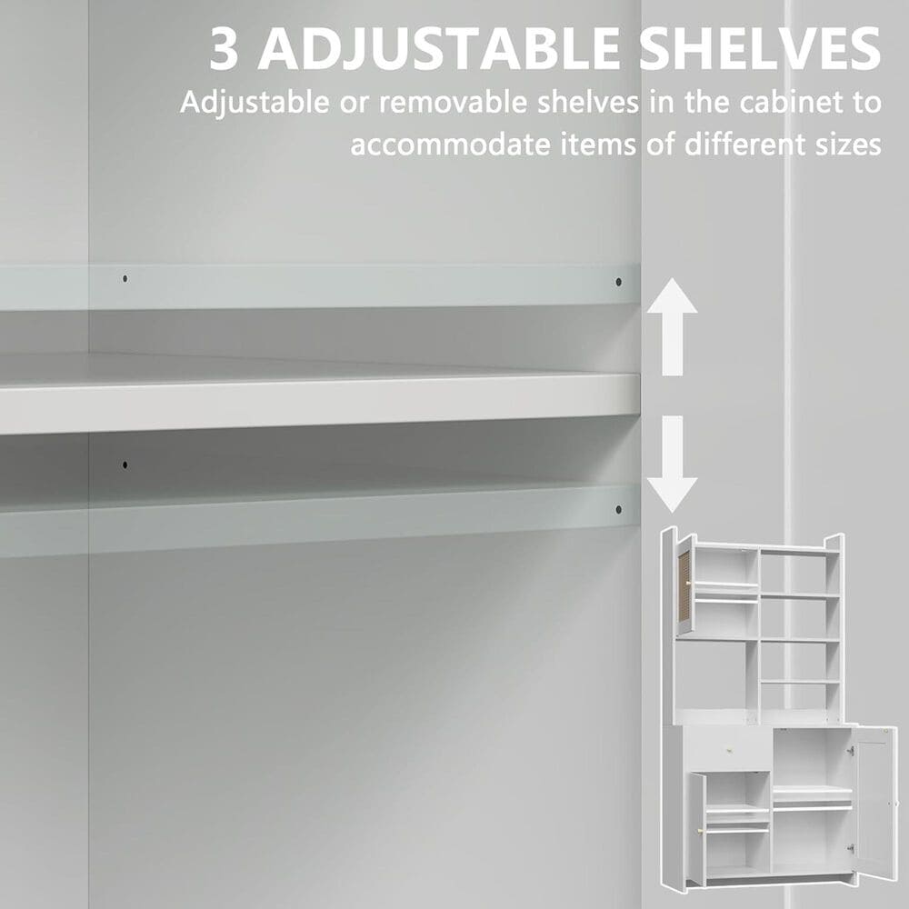GARVEE 71" Kitchen Pantry Cabinet in White, , large
