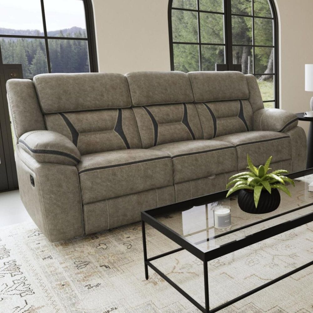 Mayberry Hill Engage Manual Reclining Sofa in Corral Gray, , large