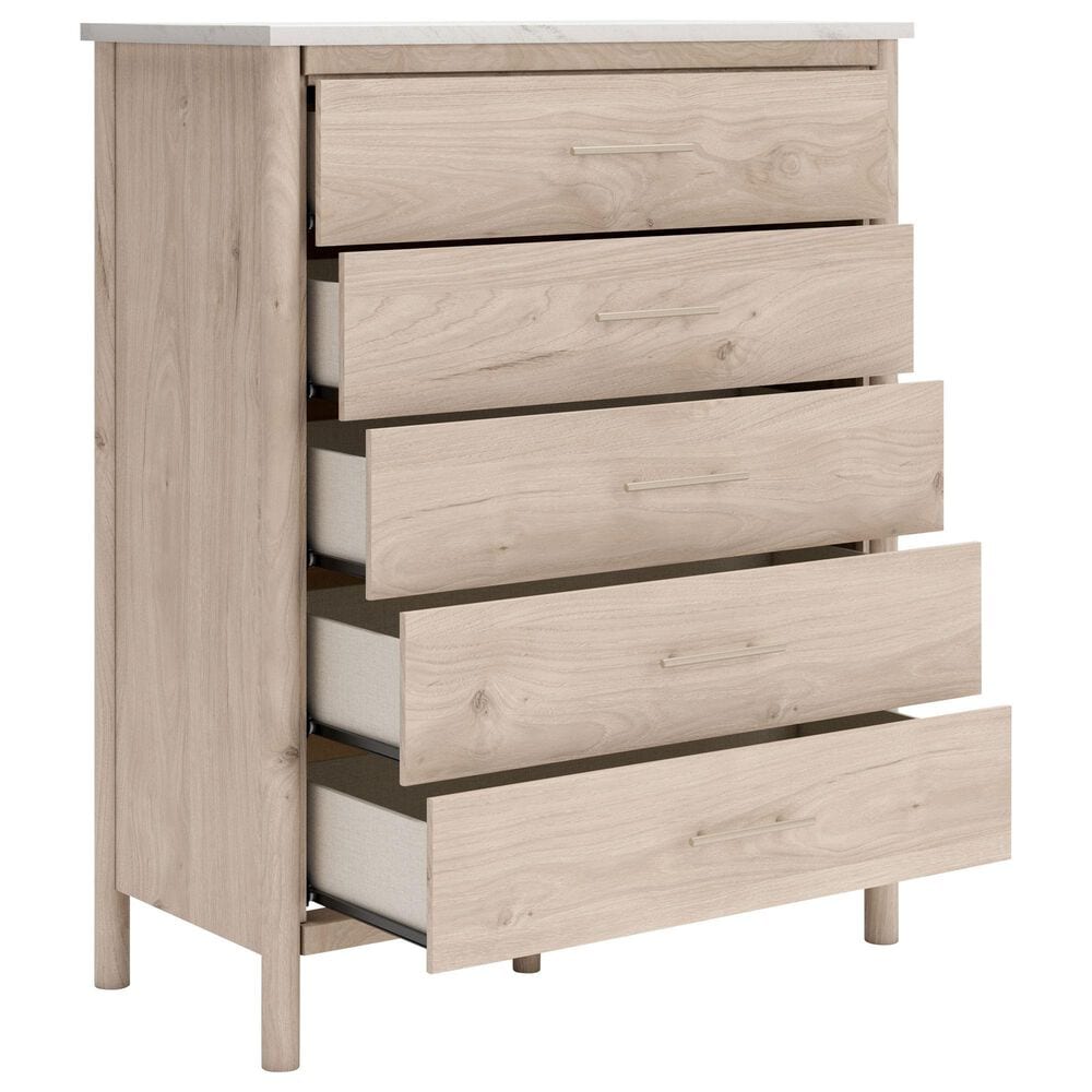 Ashley Cadmori 5 Piece King Platform Bedroom Set in Brown and White, , large