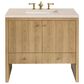 James Martin Vanities Hudson 36" Single Bathroom Vanity in Light Natural Oak with 3 cm Eternal Marfil Quartz Top and Rectangular Sink, , large
