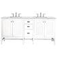 James Martin Vanities Addison 72" Double Bathroom Vanity in Glossy White with 3 cm Ethereal Noctis Quartz Top and Rectangular Sinks, , large