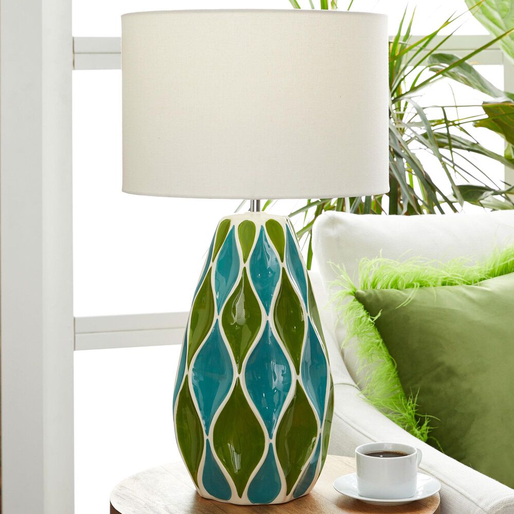 Maple and Jade Table Lamp in Green and Blue, , large