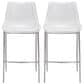Zuo Modern Magnus Bar Stool in White and Silver (Set of 2), , large