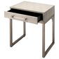 Splendor Living Clarion Faux Shagreen Side Table in Cream, , large