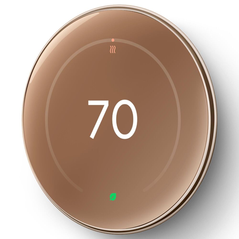 Google Nest Learning Thermostat &#40;4th Gen&#41; with Nest Temperature Sensor &#40;2nd Gen&#41; in Polished Gold, , large