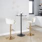 LumiSource Claire Swivel Adjustable Barstool with Cream Velvet Upholstery in Gold (Set of 2), , large