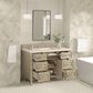 James Martin Vanities Lorelai 48" Single Vanity in Whitewashed Oak with 3 cm Eternal Marfil Quartz Top, , large