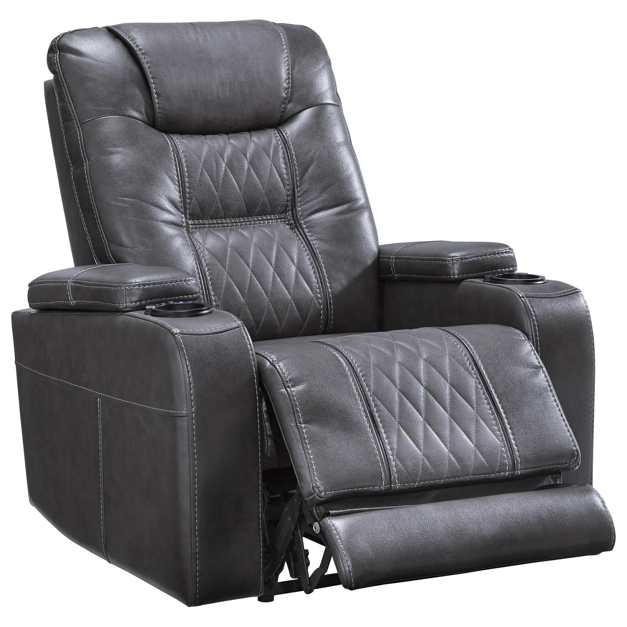 Leather recliner gray sales