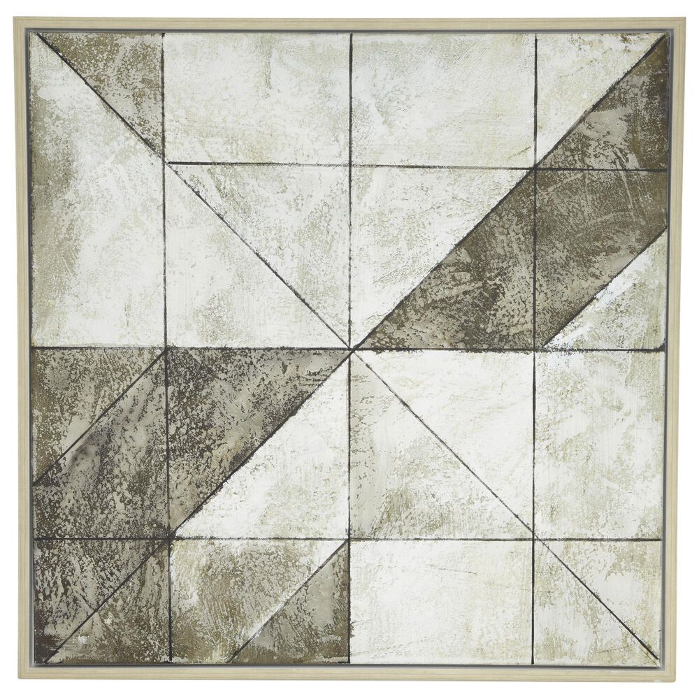 Maple and Jade 39&quot; x 39&quot; Abstract Wall Art in White, Taupe and Gray, , large