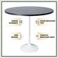 Leisuremod LeisureMod Verve Collection Modern Bar Height Table White Base with 48 Round Black Marbelized MDF Top, , large