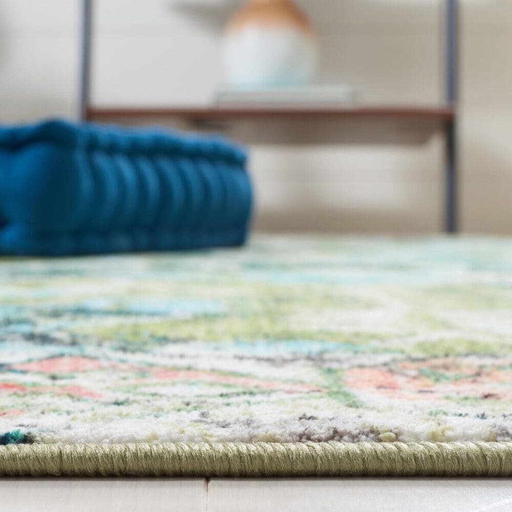 Safavieh Riviera 5&#39;5&quot; x 7&#39;7&quot; Green and Light Blue Area Rug, , large