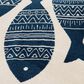 Central Oriental Terrace Tropic Friendly Fish 7"10" x 9"10" Snow and Sapphire Area Rug, , large