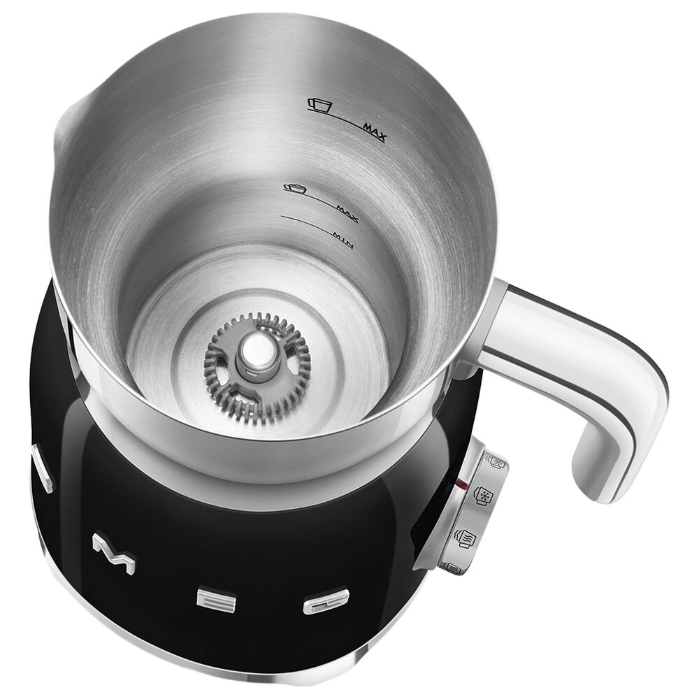 Smeg 20 Oz Retro Style Milk Frother in Black and Polished Chrome, , large