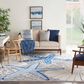 Nourison Aloha 12" x 15" Cool Grey, Blue, White and Ivory Indoor/Outdoor Area Rug, , large