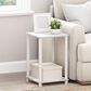 HOMLUX 2-Tier Turn-N-Tube End Table in White, , large