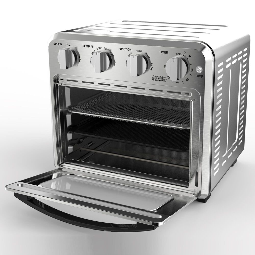HOMLUX 16 Qt Air Fryer Toaster Oven in Silver, , large
