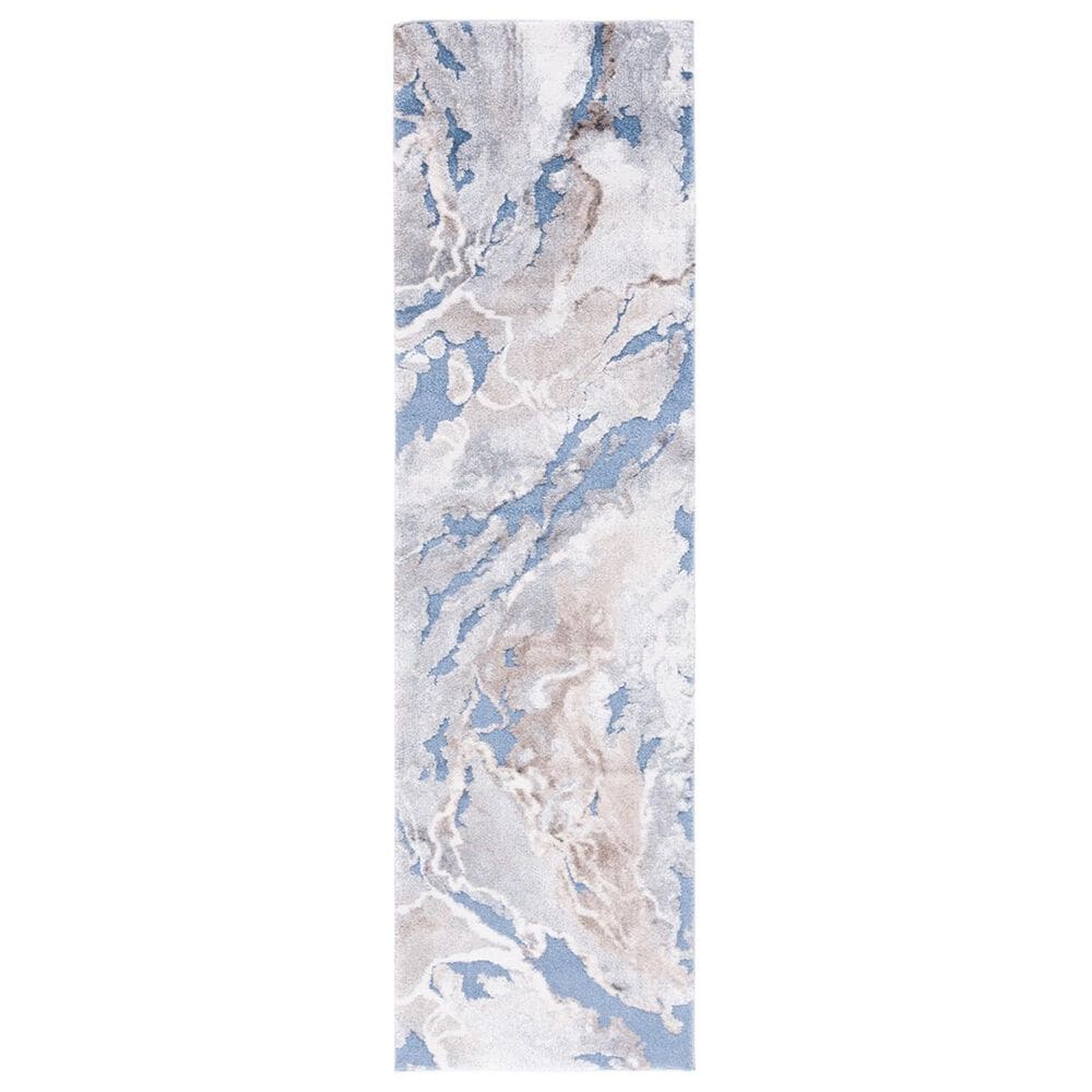 Safavieh Cyrus Shag 2"2" x 7"9" Blue and Beige Runner, , large