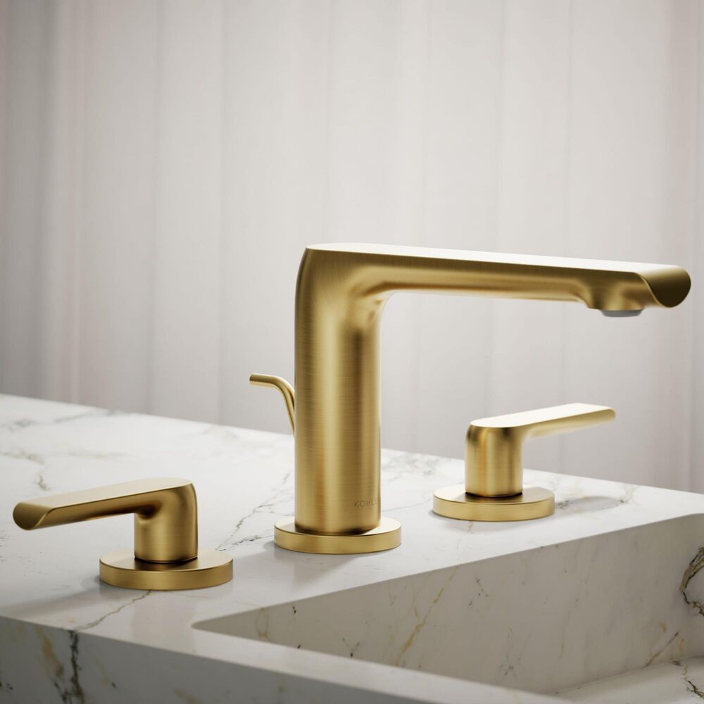 Kohler Avid Widespread Bathroom Sink Faucet in Vibrant Brushed Moderne Brass, , large