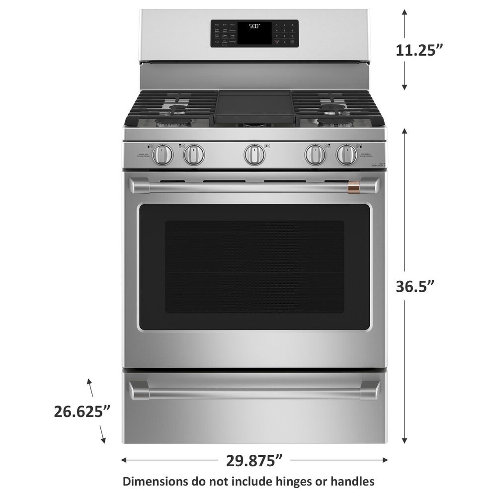 Cafe 5.6 Cu. Ft. Freestanding Gas Range with Convection in Stainless Steel, , large