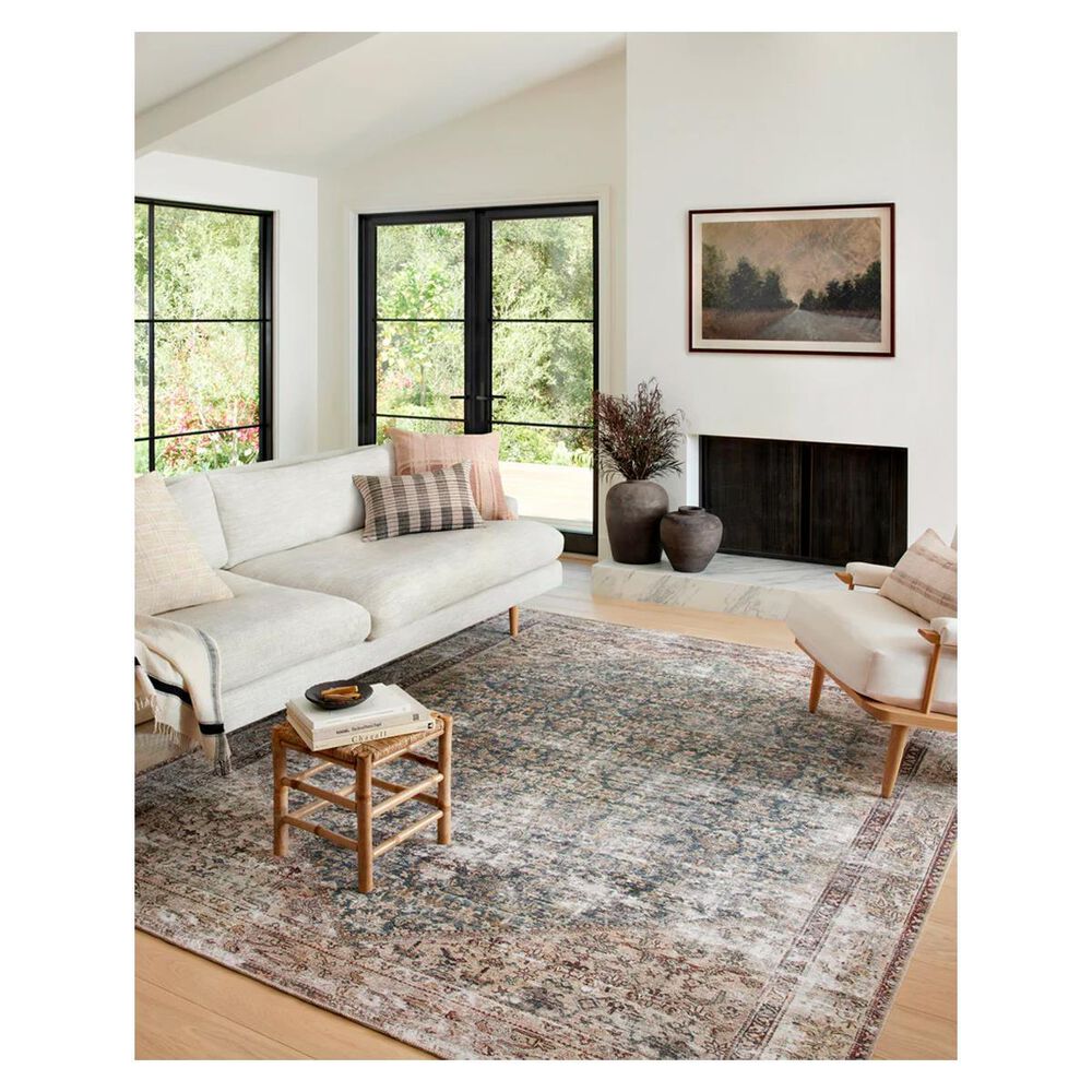 Amber Lewis x Loloi Georgie 2&#39; x 5&#39; Teal and Antique Area Rug, , large