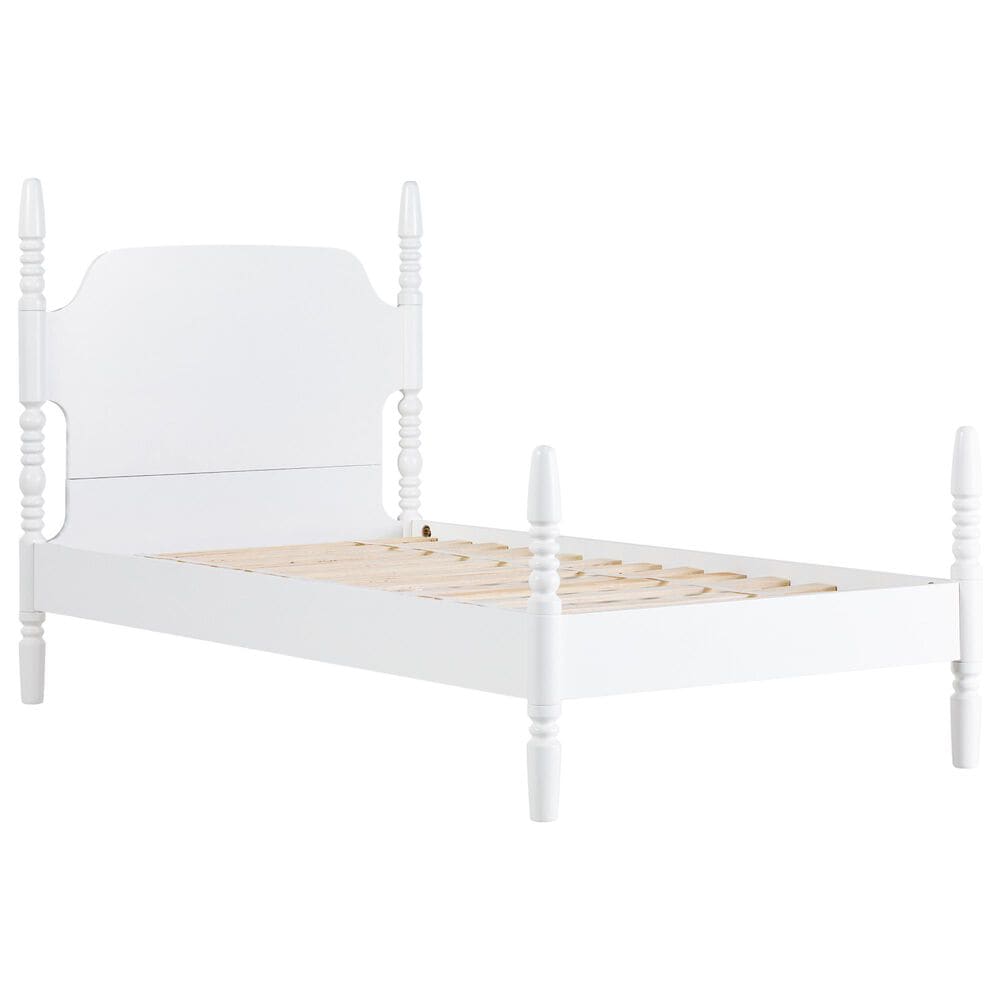 Walker Edison Vivienne Twin Platform Bed in White, , large