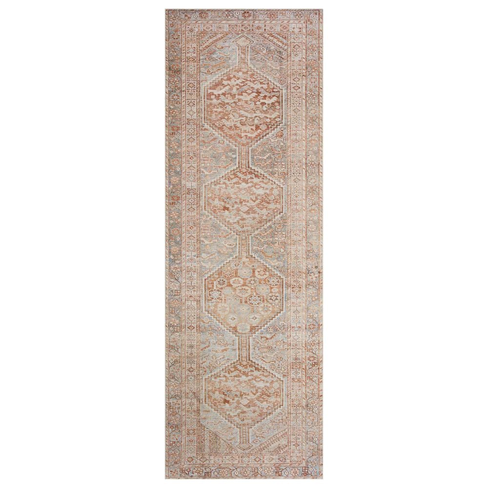 Chris Loves Julia x Loloi Jules 2" x 5" Tangerine and Mist Area Rug, , large