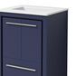 Lexora Home Lafarre 24" Single Bathroom Vanity in Navy Blue with 2 cm White Cultured Marble Top and Rectangular Sink, , large