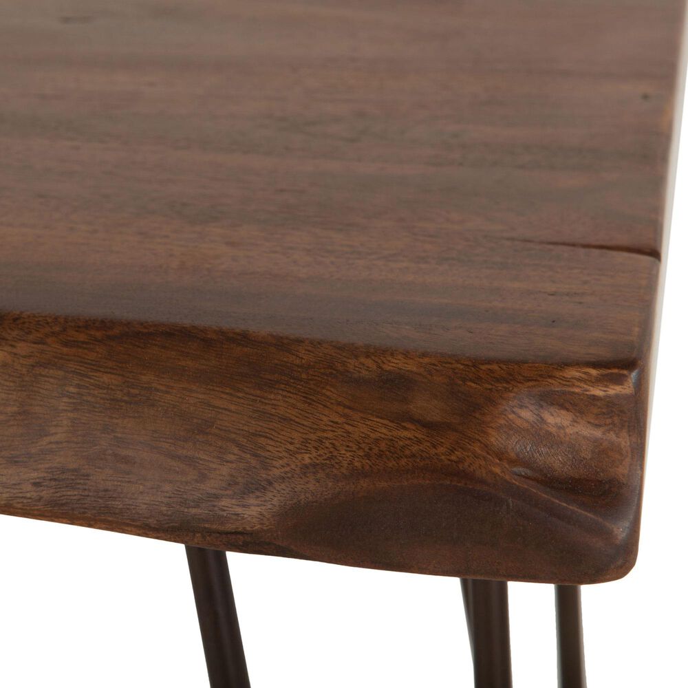Home Trends &amp; Design Vail Side Table in Walnut and Antique Zinc, , large