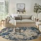 Nourison Rustic Textures RUS08 Grey and Blue 7"10" Round Area Rug, , large