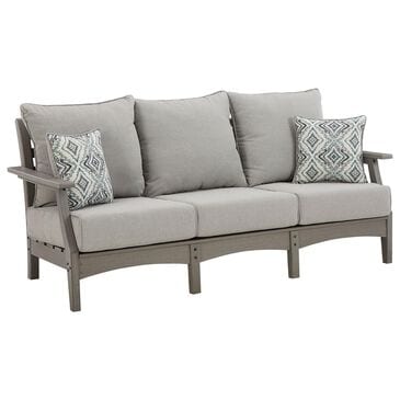 Ashley Visola Stationary Sofa with Cushion in Gray, , large