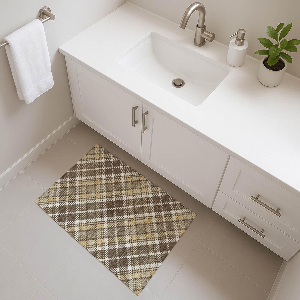 Dalyn Rug Company Soft Essentials Plaid Chocolate 2'6" x 3'10" Indoor/Outdoor Area Rug, , large