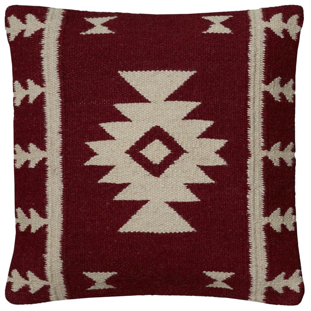 Rizzy Home 18" x 18" Poly-Fill Pillow in Red and Tan, , large