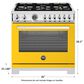 Bertazzoni Professional 5.7 Cu. Ft. Freestanding Dual Fuel Range in Giallo, , large