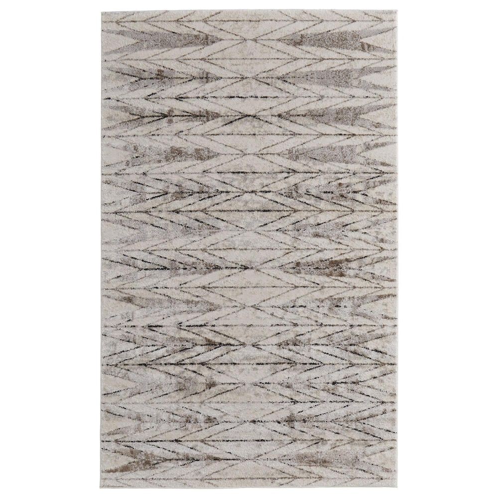 Feizy Vancouver 39NTF 9" x 12" Beige and Brown Area Rug, , large