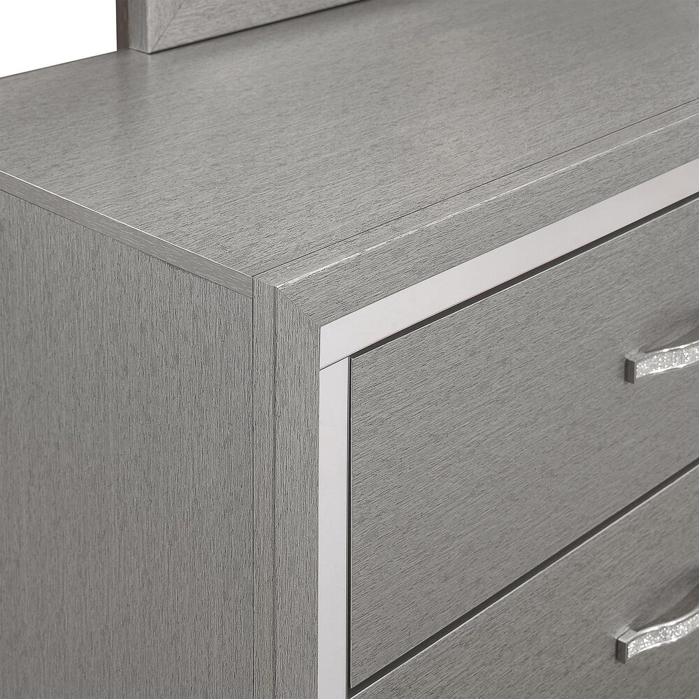 New Heritage Design Huxley 5-Piece King Bedroom Set in Gray, , large