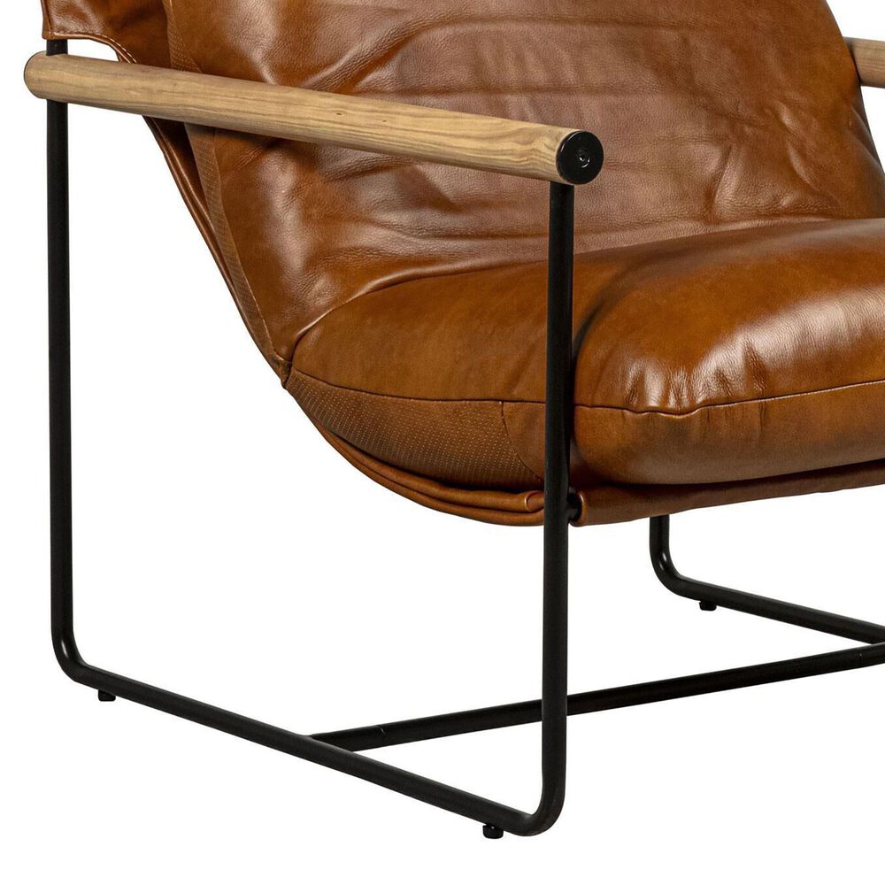 Kuka Home Leather Accent Chair in Derrick Camel (Set of 2), , large