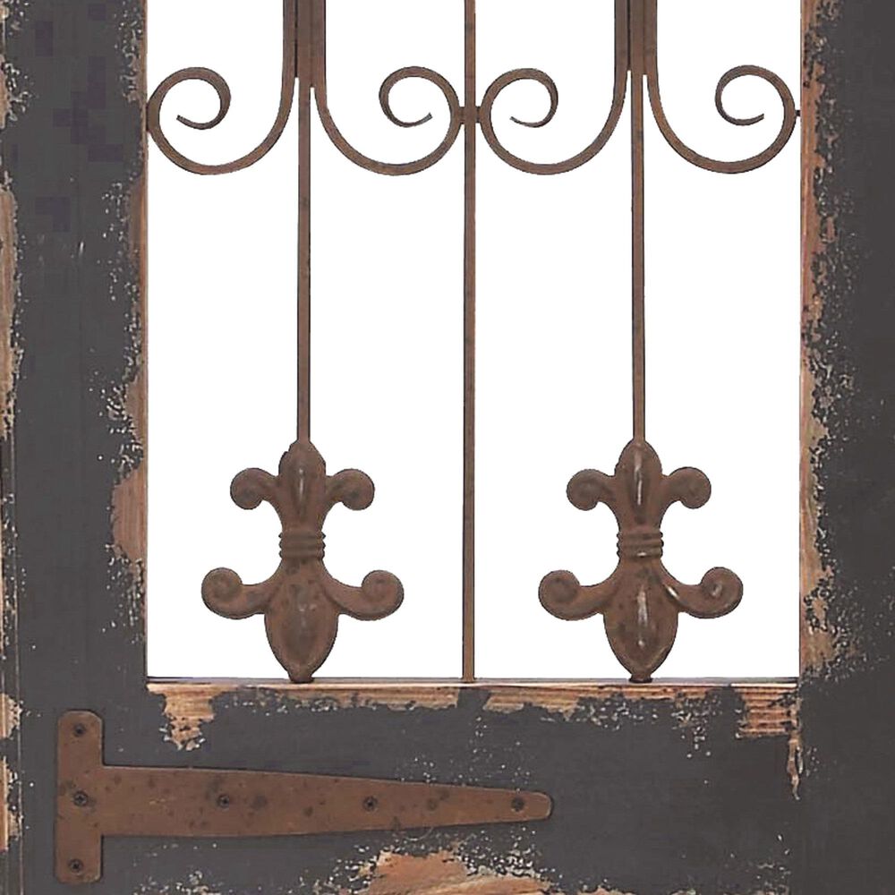 Maple and Jade 57&quot; x 16&quot; Gate Wall Decor in Dark Gray and Brown, , large