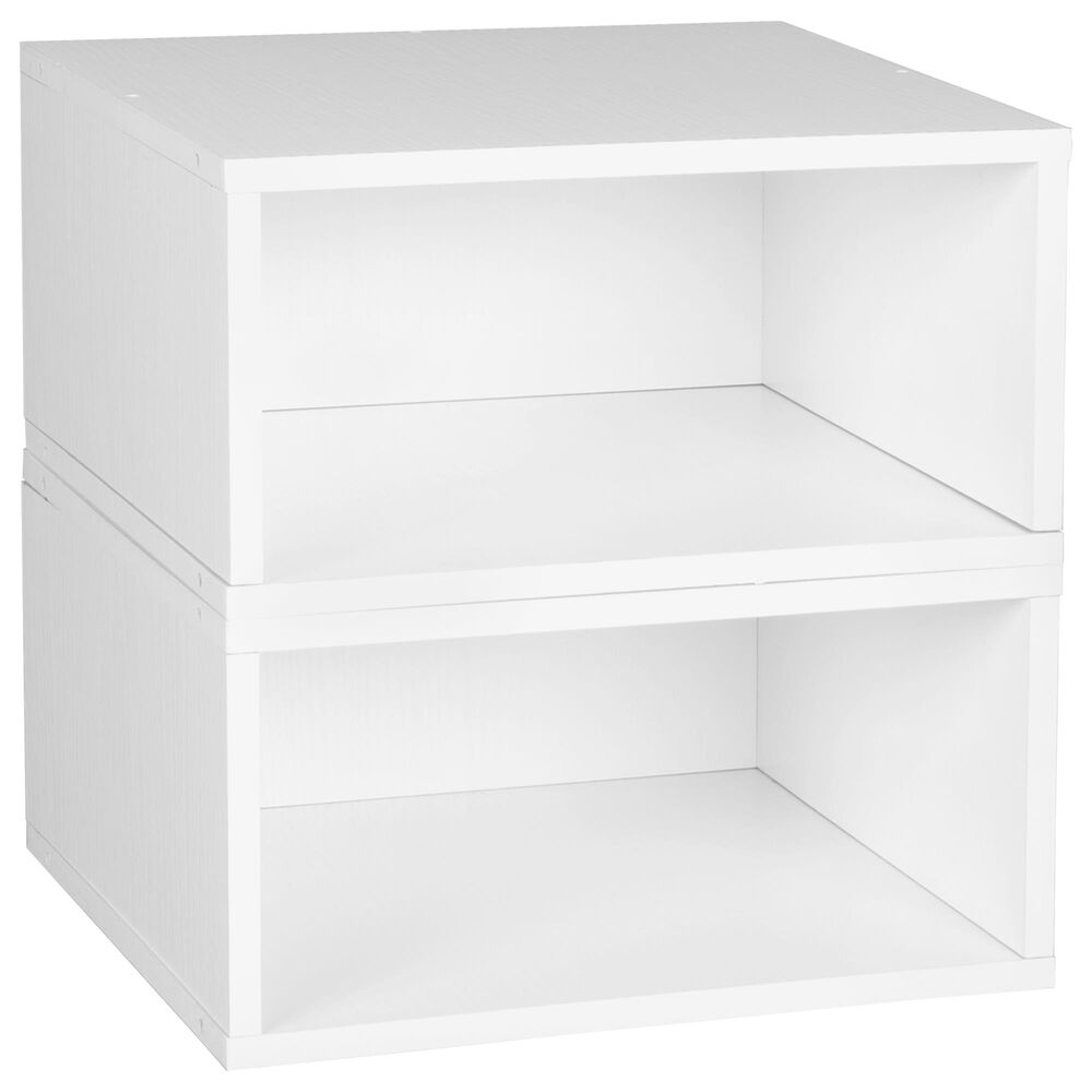 Regency Global Sourcing Niche Cubo 2-Piece Storage Cube Set in White Wood, , large
