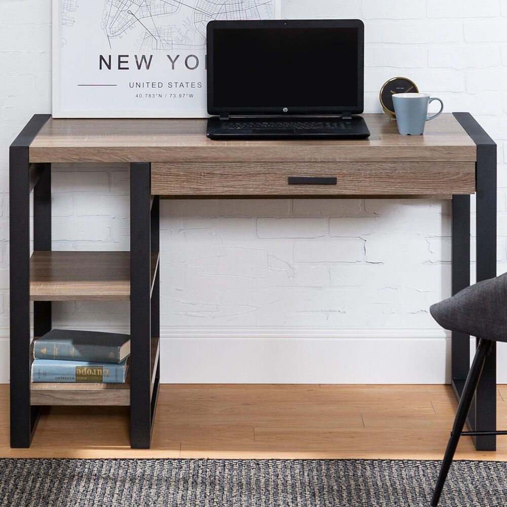 Walker Edison Urban Blend 48" Computer Desk in Ash Grey Nebraska