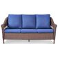 Sunwell Garden 33"H 3-Seater Outdoor Sofa with Curved Armrests and Navy Cushions in Brown, , large