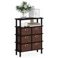 HOMLUX 5-Tier Modern Storage Bookshelf with 6 Storage Bins in Black Oak, , large