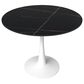 Leisuremod Leisuremod Bristol 35 round dining table White base with Black Sintered stone Top, , large