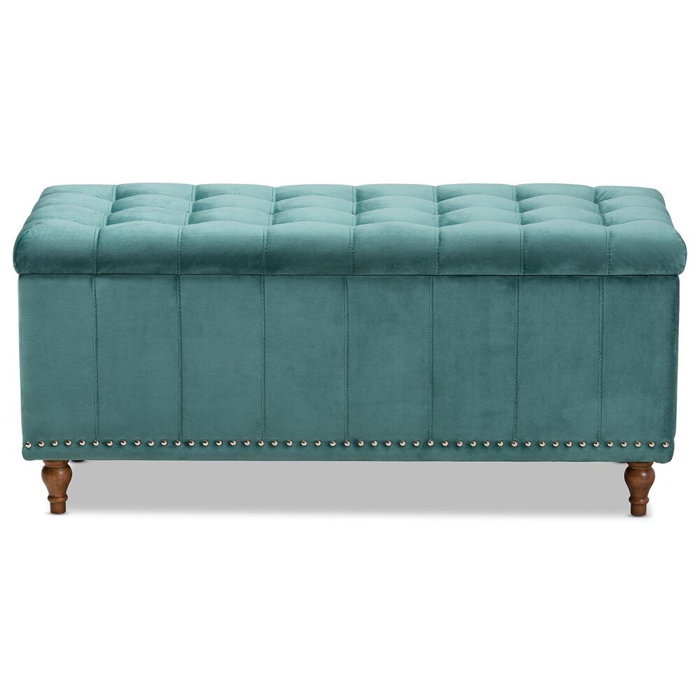 Baxton Studio Kaylee Storage Ottoman Bench in Teal Blue, , large