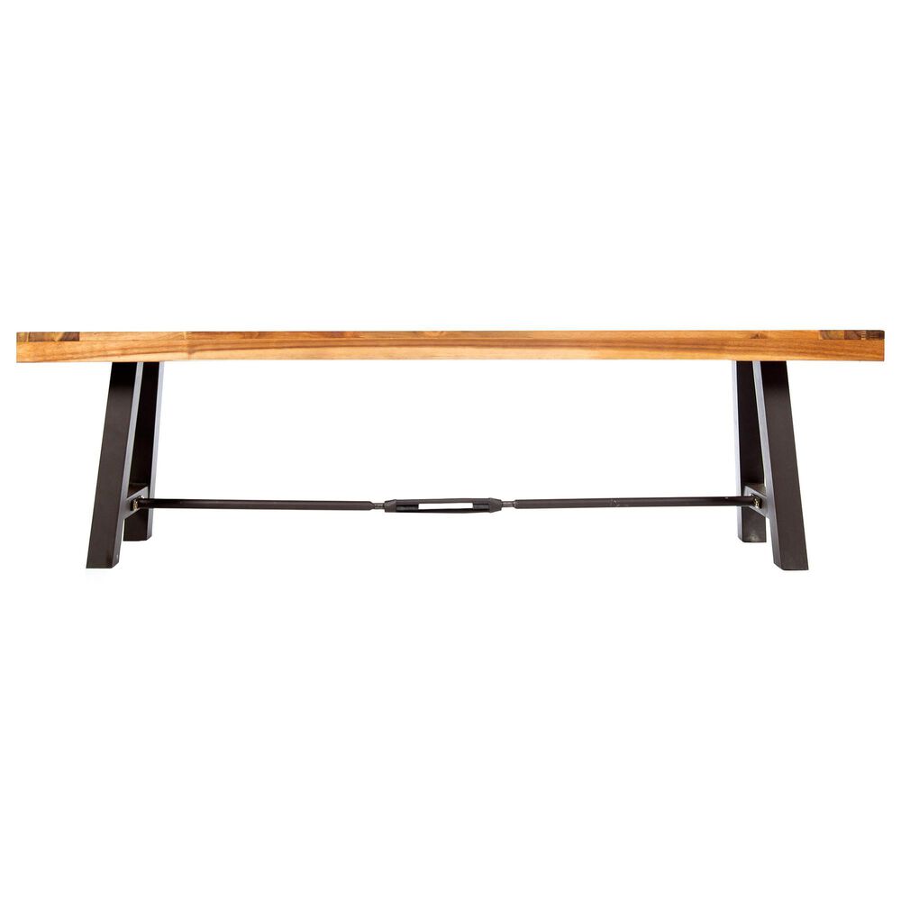 Hearth and Haven Outdoor Dining Backless Bench in Teak and Black, , large