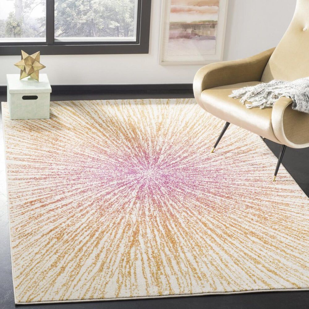 Safavieh Evoke EVK228R 5&#39;1&quot; x 7&#39;6&quot; Fuchsia and Cream Area Rug, , large
